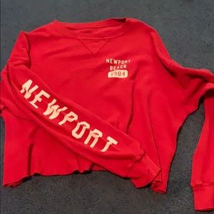 Brandy melville/john galt newport red long sleeve